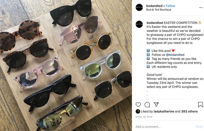 Bodandted ha creado una campaña de obsequios de gafas de sol gratis, con temática de Pascua
